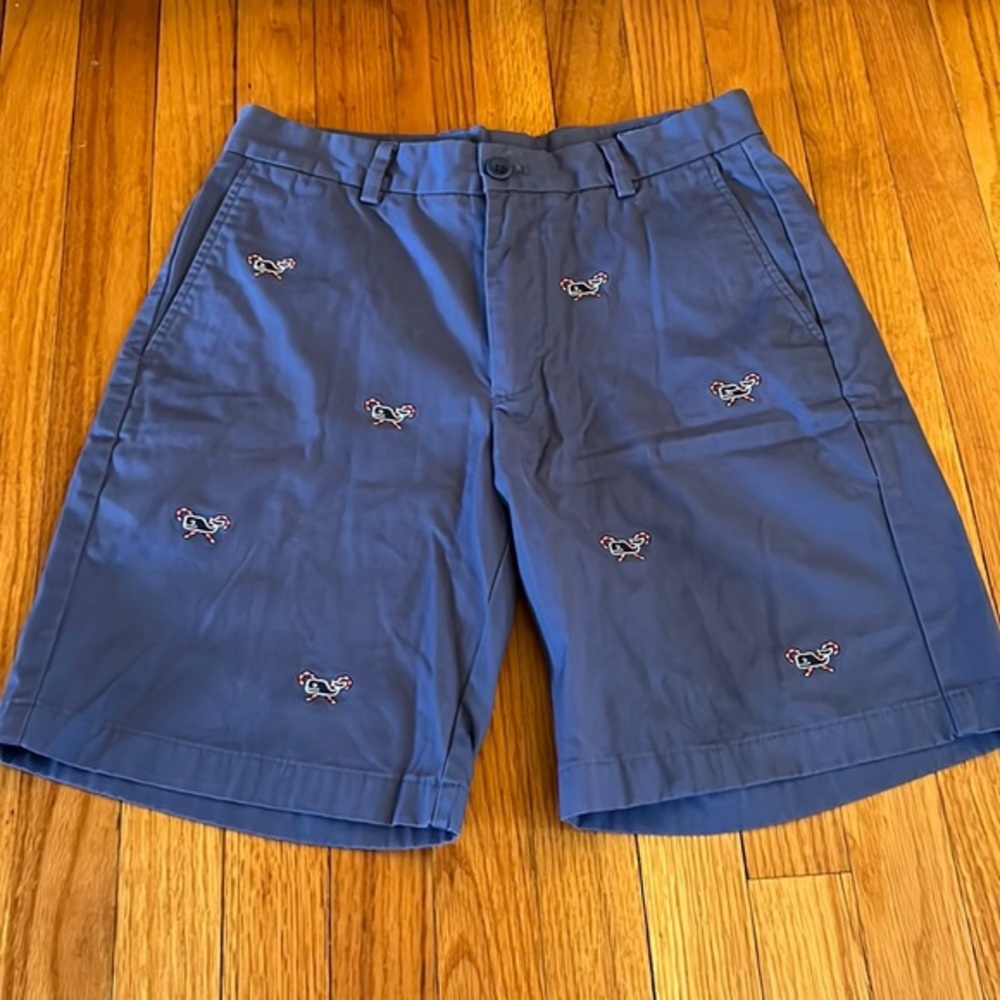 Mens Vinyard Vines Candy Cane whale Shorts‎ Size 30 🎄